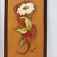 2 Wooden Plaques Hand Painted Daisy Tulip Signed 1980 Vintage Wall Folk Art 10.5