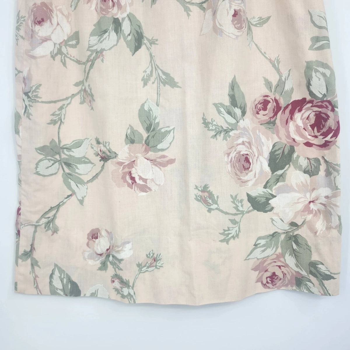 Contempo Casuals Floral Skirt Women's 7/8 A-Line Cotton Polyester Botton Front