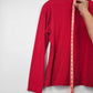 Vintage 90s The Limited Sweater Women’s L Red Button Front Collared Cotton Made in Korea