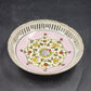 Asian Hand-Painted Porcelain Bowl Lace Cut Floral Trinket Dish Gold Trim 7.5"