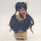 Native American Porcelain Doll Indigenous Girl Kneeling Traditional Dress 12"