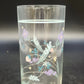 Pfaltzgraff April Floral Highball Tumbler 6.25" Clear Glass Pastel Flowers Vtg