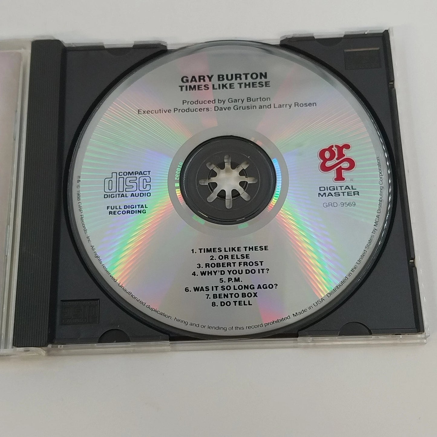 Gary Burton Times Like These CD 1988 GRP Jazz Michael Brecker John Scofield