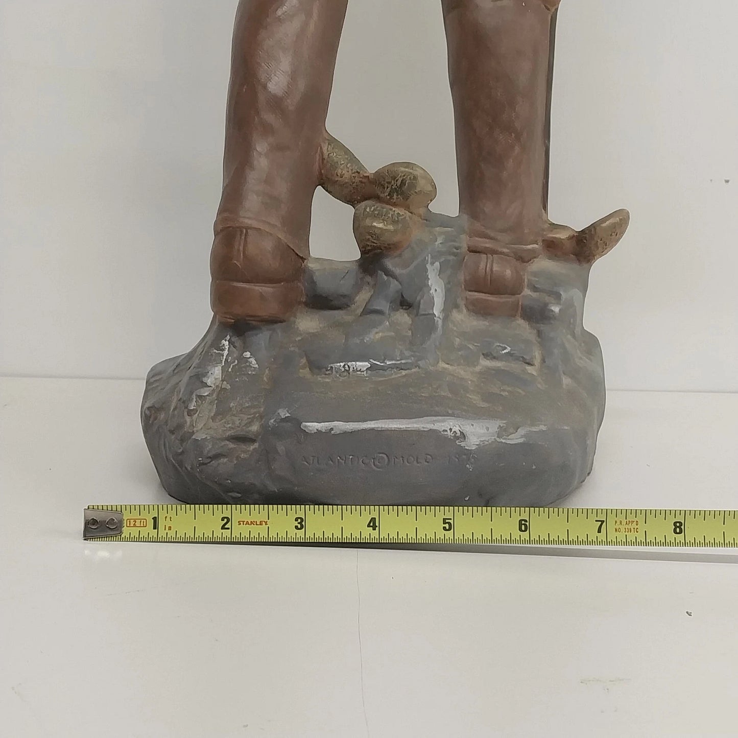 Atlantic Mold Cowboy Figurine 24in Ceramic Statue Rifle Revolver Western Vintage