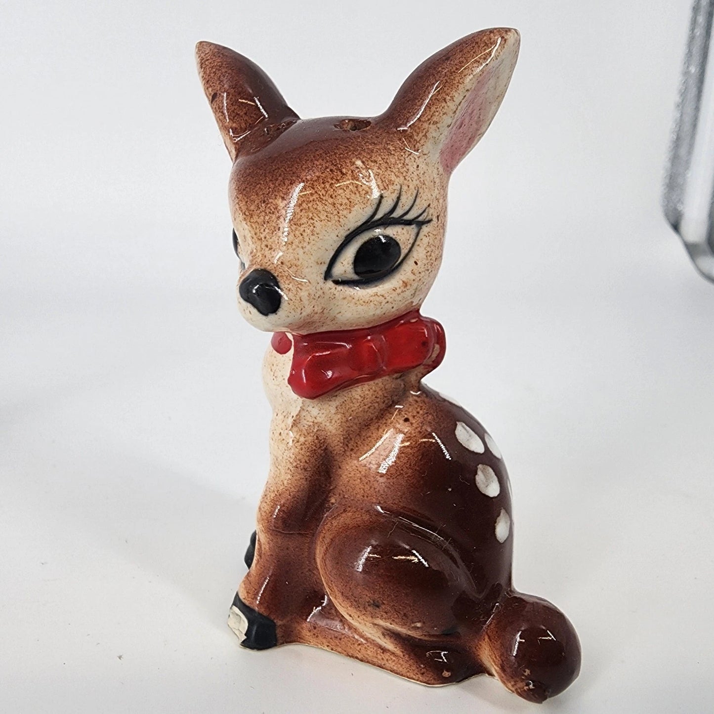 Spotted Fawn Deer Salt & Pepper Shakers Japan Ceramic Mid Century Vintage 1950's