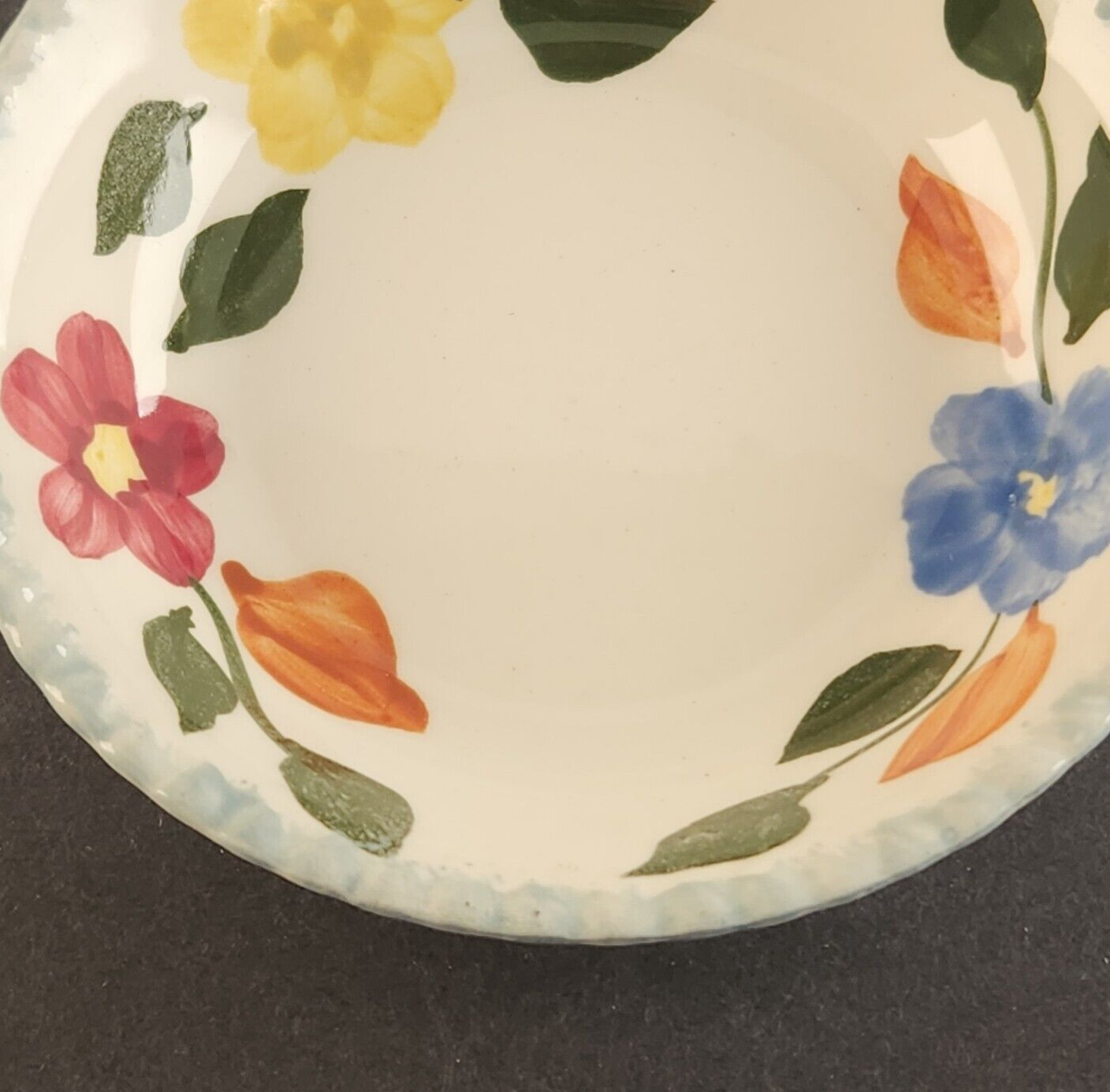 Southern Potteries Blue Ridge Hand Painted Floral Design Desert Bowl Vintage 5½"