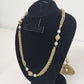 Gold Tone Chain with Faux Pearl and Gold Tone Beads Necklace Fashion Jewelry 28"