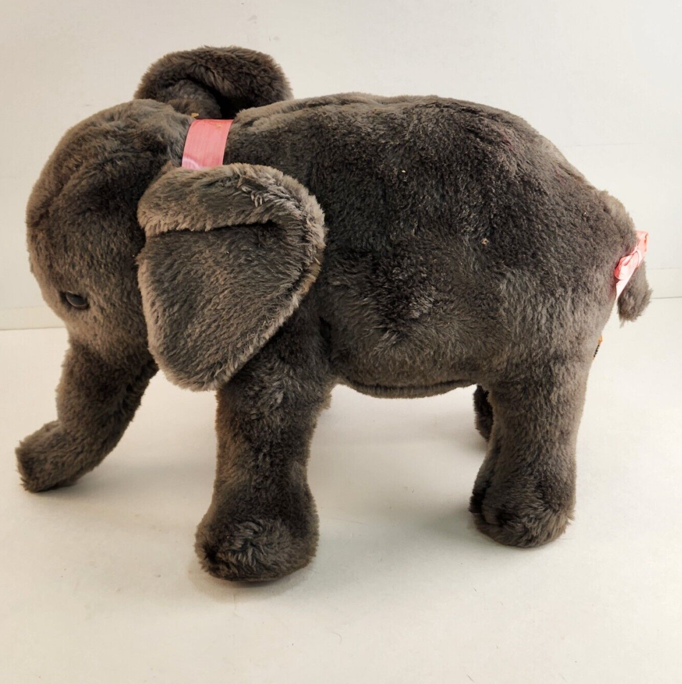 R Dakin Standing Elephant Gray Plush Stuffed Animal Toy 8" Vintage 1970s