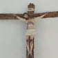 Jesus Christ Crucifix Rustic Tree Bark Wood Wall Cross 18" x 12.5" Vintage