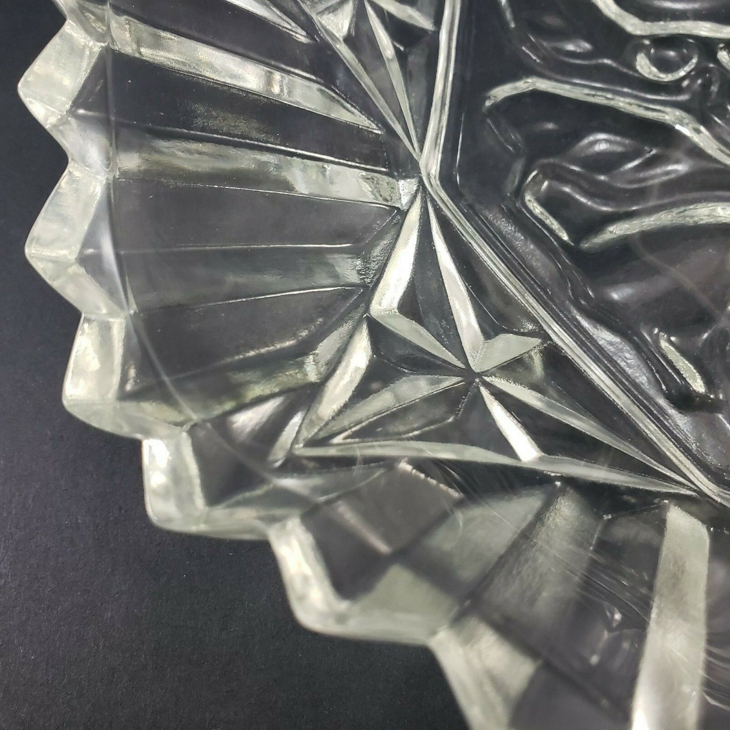 Federal Glass Pioneer Fruit Bowl 11in Clear Ruffled Edge Vintage