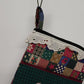 Homespun Holidays Christmas Stocking Patchwork Cotton Heart Lace Button 15" Vtg
