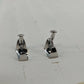 Silver Tone Wide Half Hoop Clip On Earrings Polished Concave Vintage