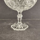 Crystal Cut Glass Pedestal Compote Rose Pattern Scalloped 6 Side Base 6.5" EUC