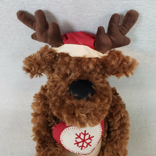 Pier 1 Imports Plush Moose 19” Christmas Shelf Sitter Stuffed Reindeer Soft Toy