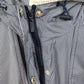 Breckenridge Women's Large Raincoat Blue White Check Hooded Full Zip Snap Jacket
