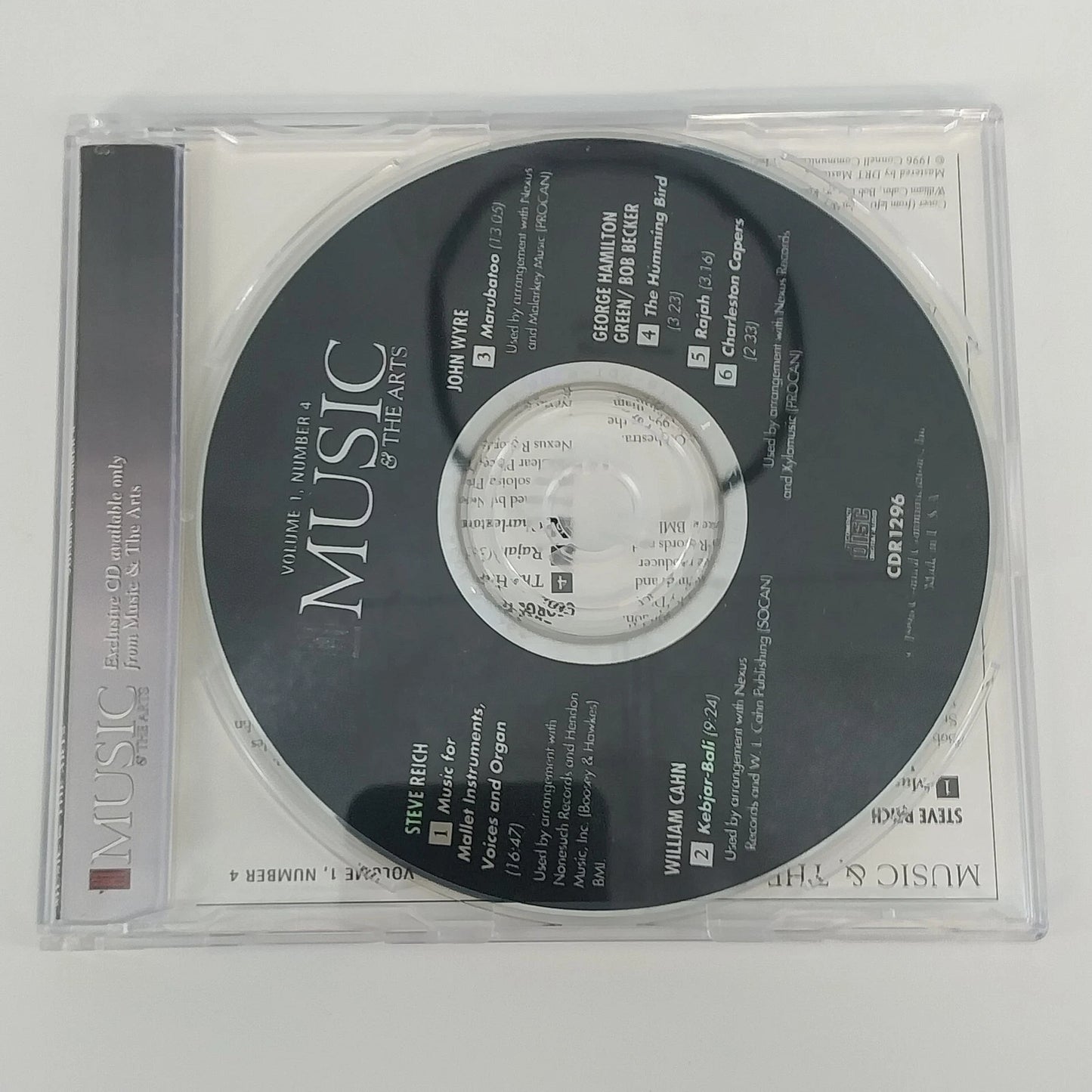 Music & The Arts Vol 1 No 4 CD Steve Reich Music for Mallet Instruments & Organ