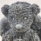 Angel Bear Gray Concrete Stone Statue Seated Halo Wings Cross Garden Decoration