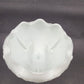 Indiana Milk Glass Pedestal Bowl 7"d x 9" Duette Pattern Quilted Ruffled