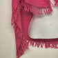 Glentex Pink Rebozo Scarf Handwoven Cotton Fringe 28x28