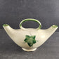 Double Spout Ceramic Ivy Leaf Pattern Oil & Vinegar Dispenser 8" Vintage Crazed