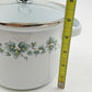 Corelle Coordinates Lincoware Callaway Enamel Mini Stock Pot with Glass Lid – 5" Vintage Green Ivy Design