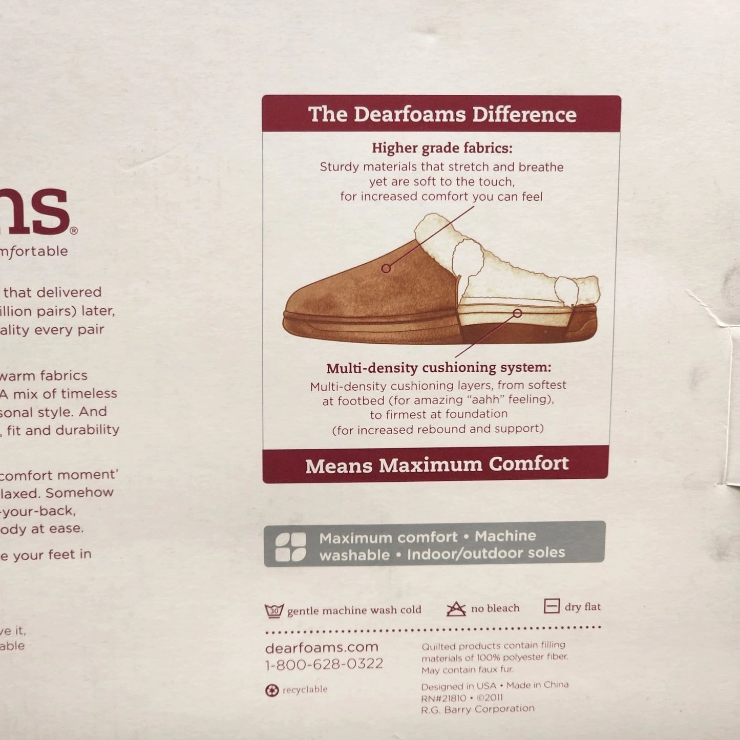 Dearfoams Women's Memory Foam Slippers Tan Heather Size Medium 7-8 Polyester NIB