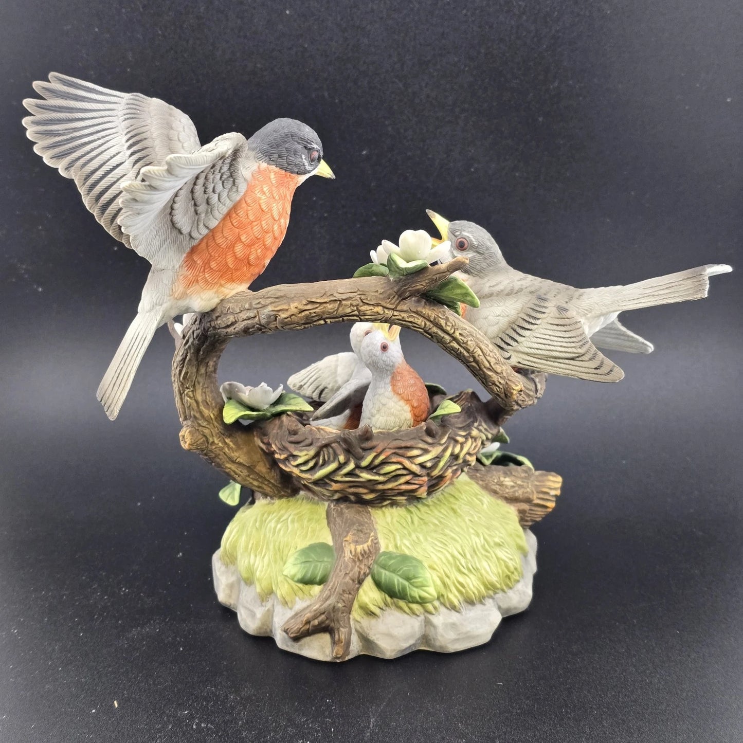 Robin Family San Francisco Music Box Porcelain Vtg OH WHAT A BEAUTIFUL MORNING