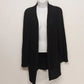 Laura Ashley Women's Black Open Front Knit Cardigan Sweater Medium Acrylic Nylon