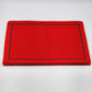 Set of 4 Solid Red Pleated Line Holiday Placemats with Green Piping 17.5"x12.5"