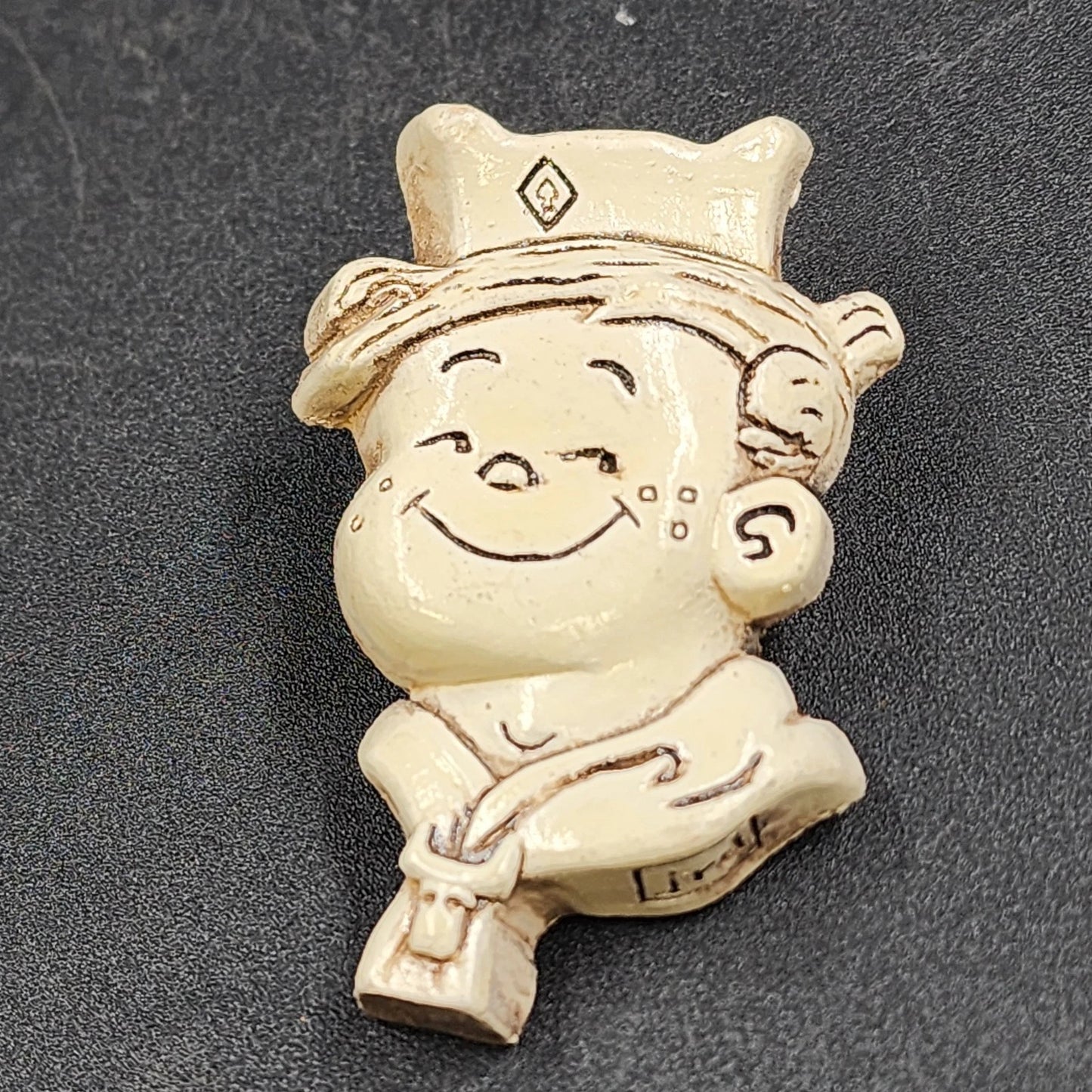Scout Neckerchief Slide BSA Ceramic Dennis the Menace Boy Woggle 1960's