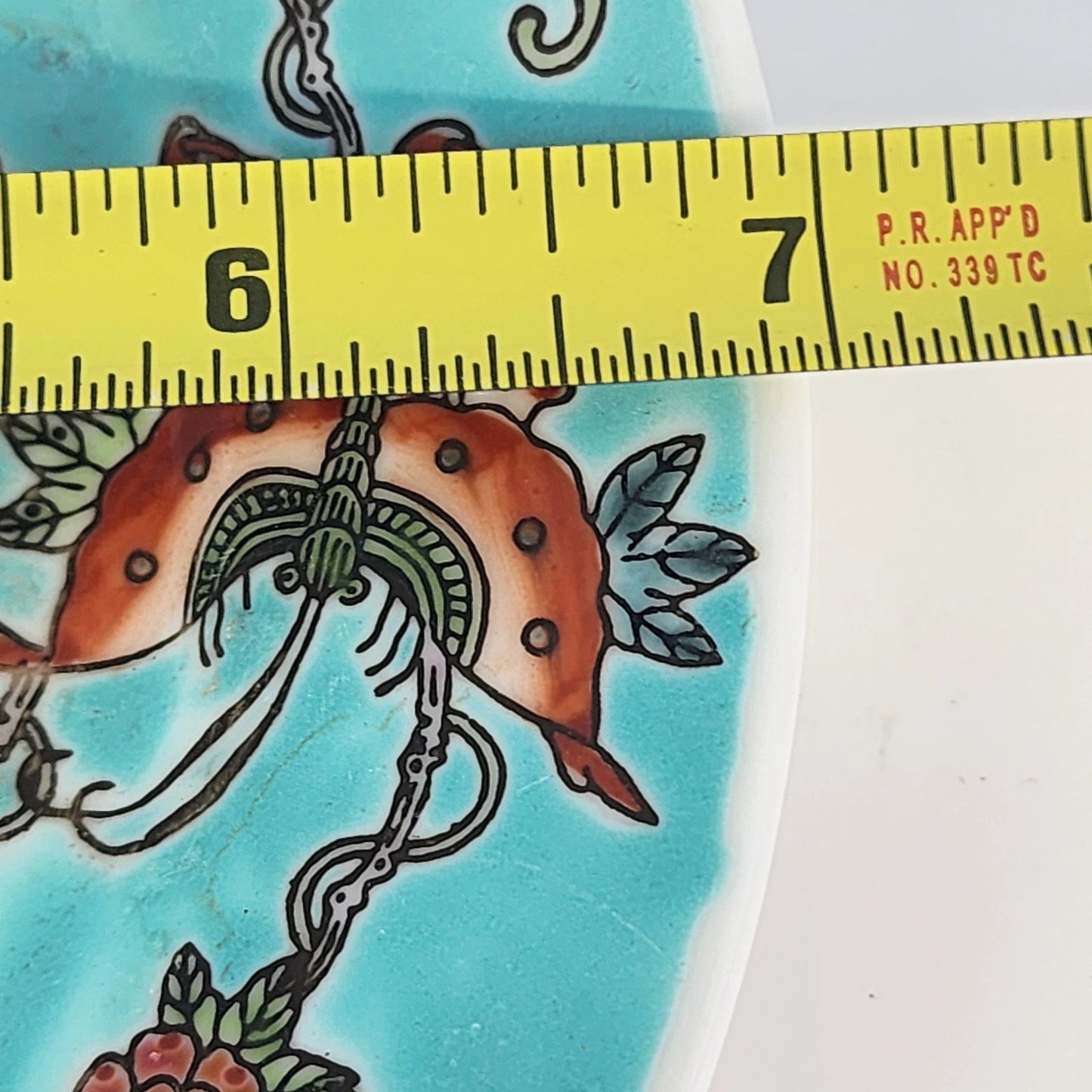 Antique Chinese Celadon Porcelain Plate 7 Inch Teal Glaze Dish