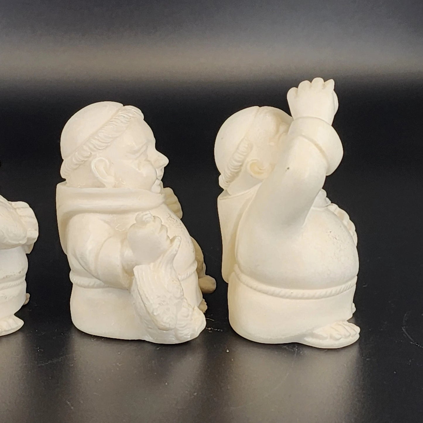 Vintage Italian Monk Figurines Gino Ruggeri Bianchi Italy Set 4 Sculptures 1970s