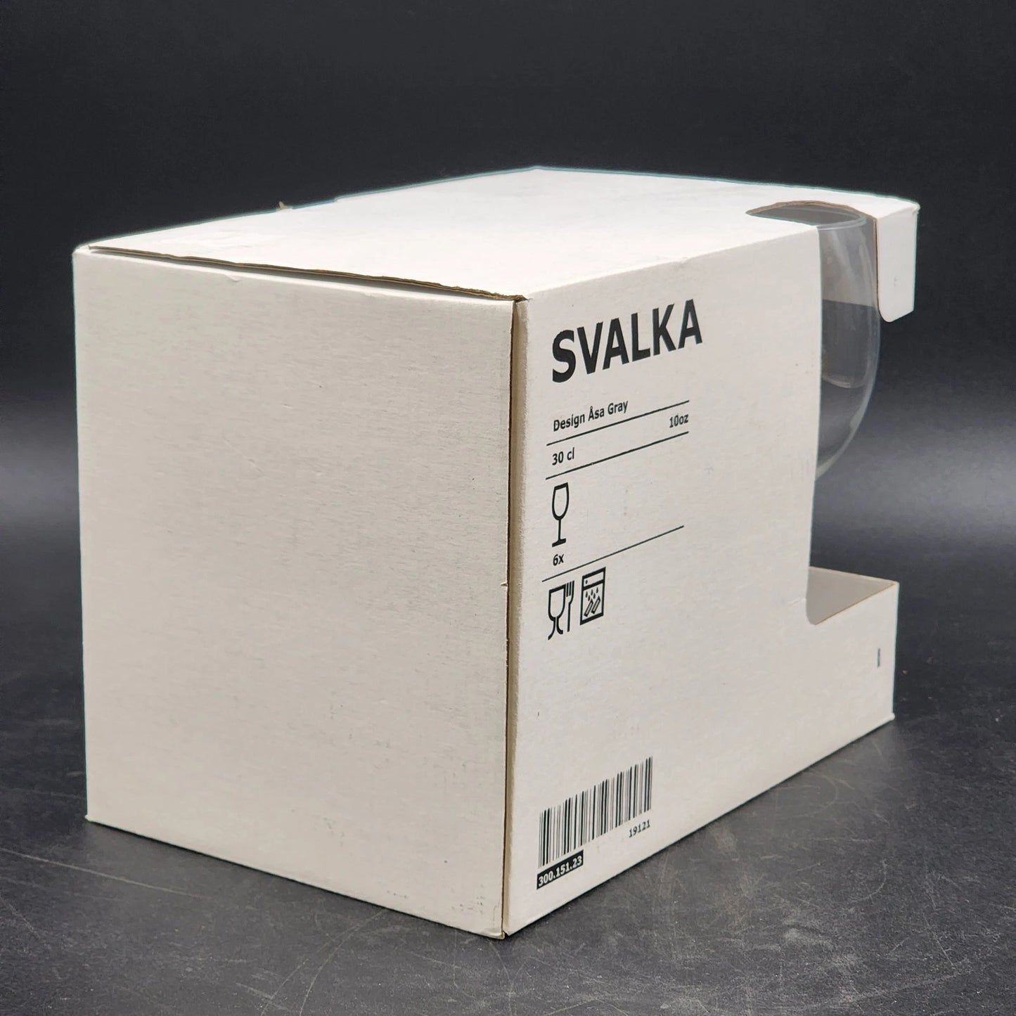 6 Ikea Svalka Wine Clear Glasses 10 oz Asa Gray Design Classic Drinkware Boxed