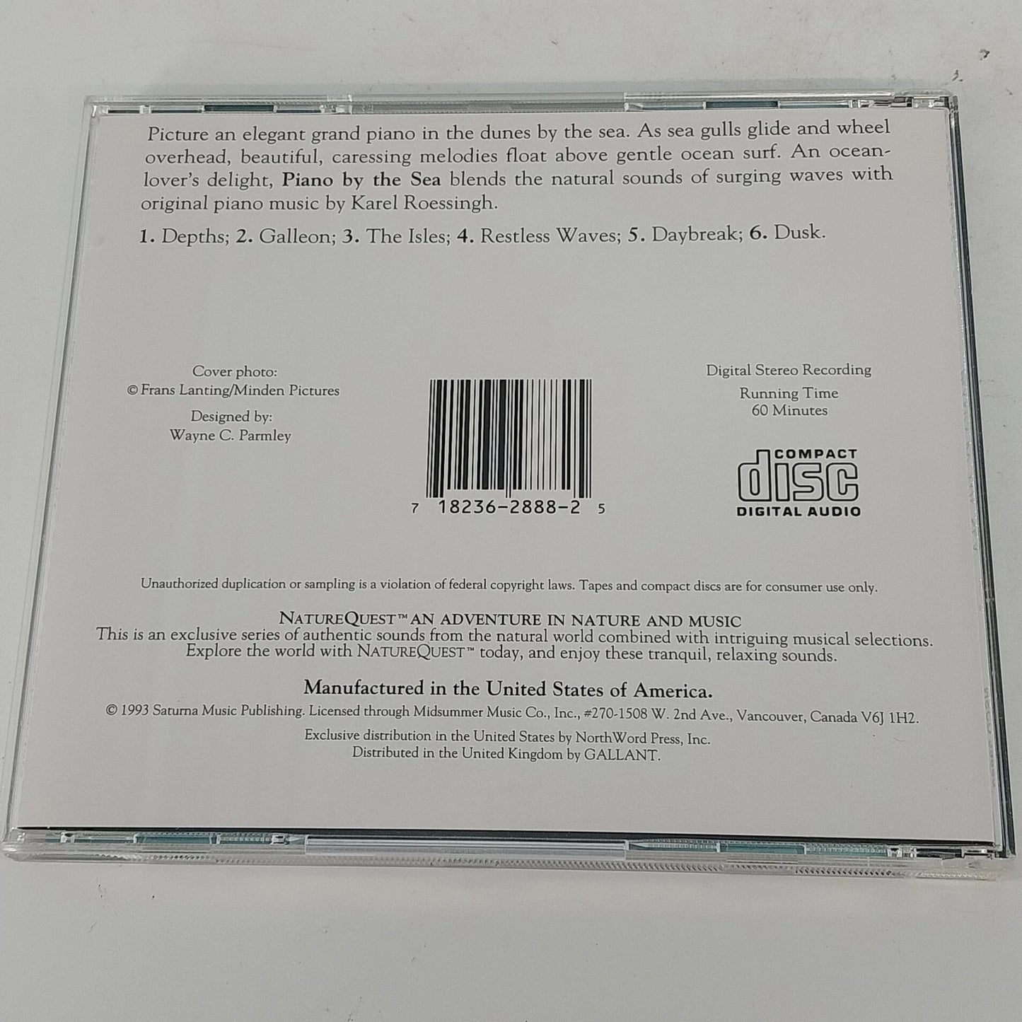 NatureQuest Woodland Piano & Piano By The Sea 2 CD Lot Relaxation Nature Sounds
