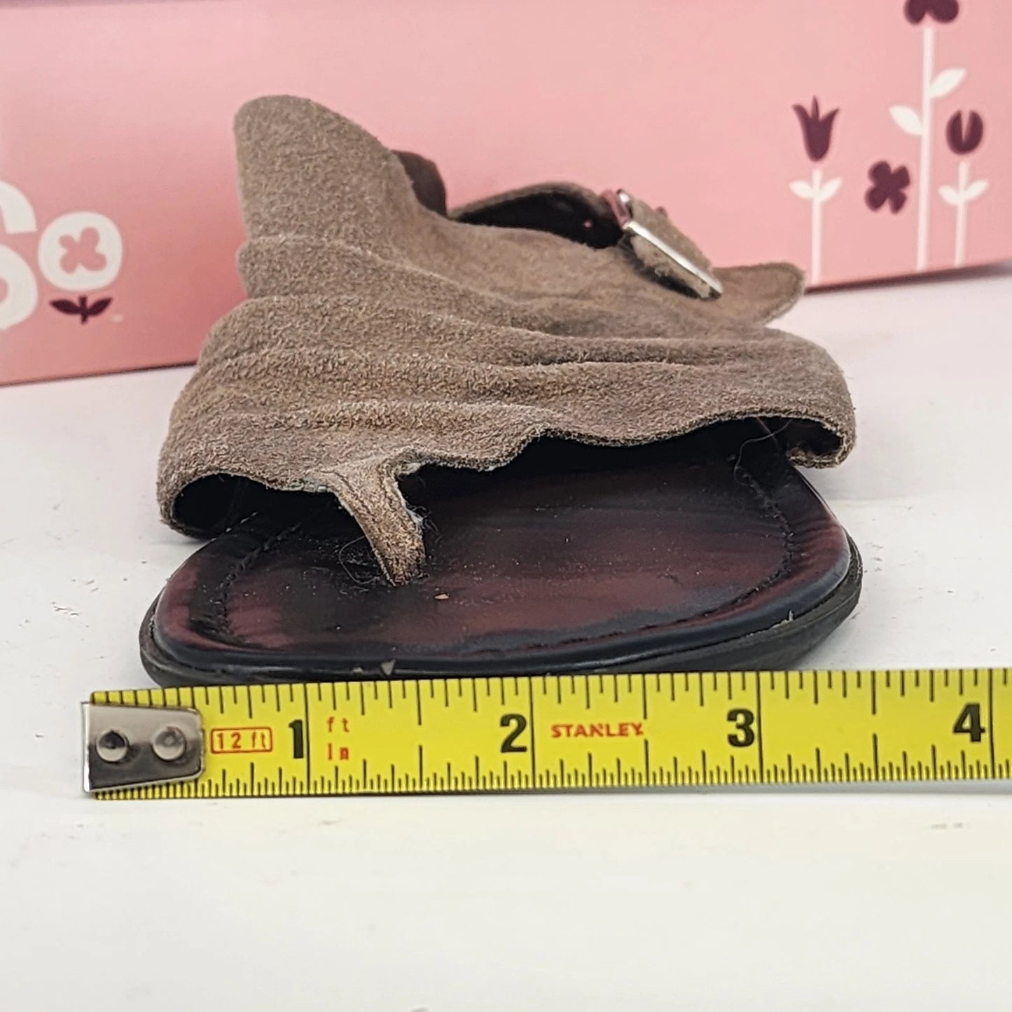 Sonoma Ashie Sand Sandals Women 8.5 Beige Suede Ankle Strap