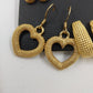 3 Pairs Gold Tone Earrings Heart Round Oval Pierced The Avenue Collection