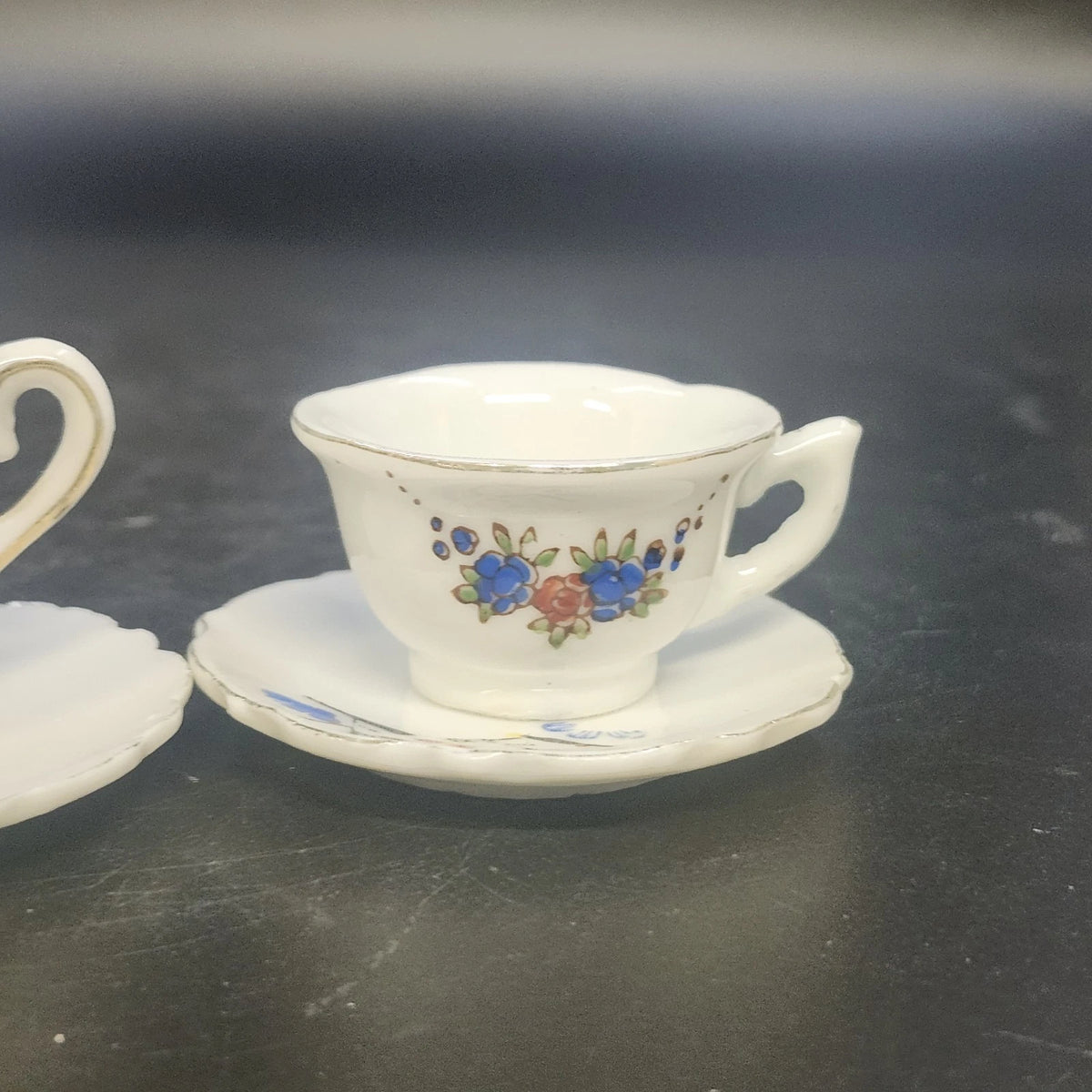 Japan Porcelain Demitasse Cups Saucers Floral Espresso 3 Mixed Sets Vintage