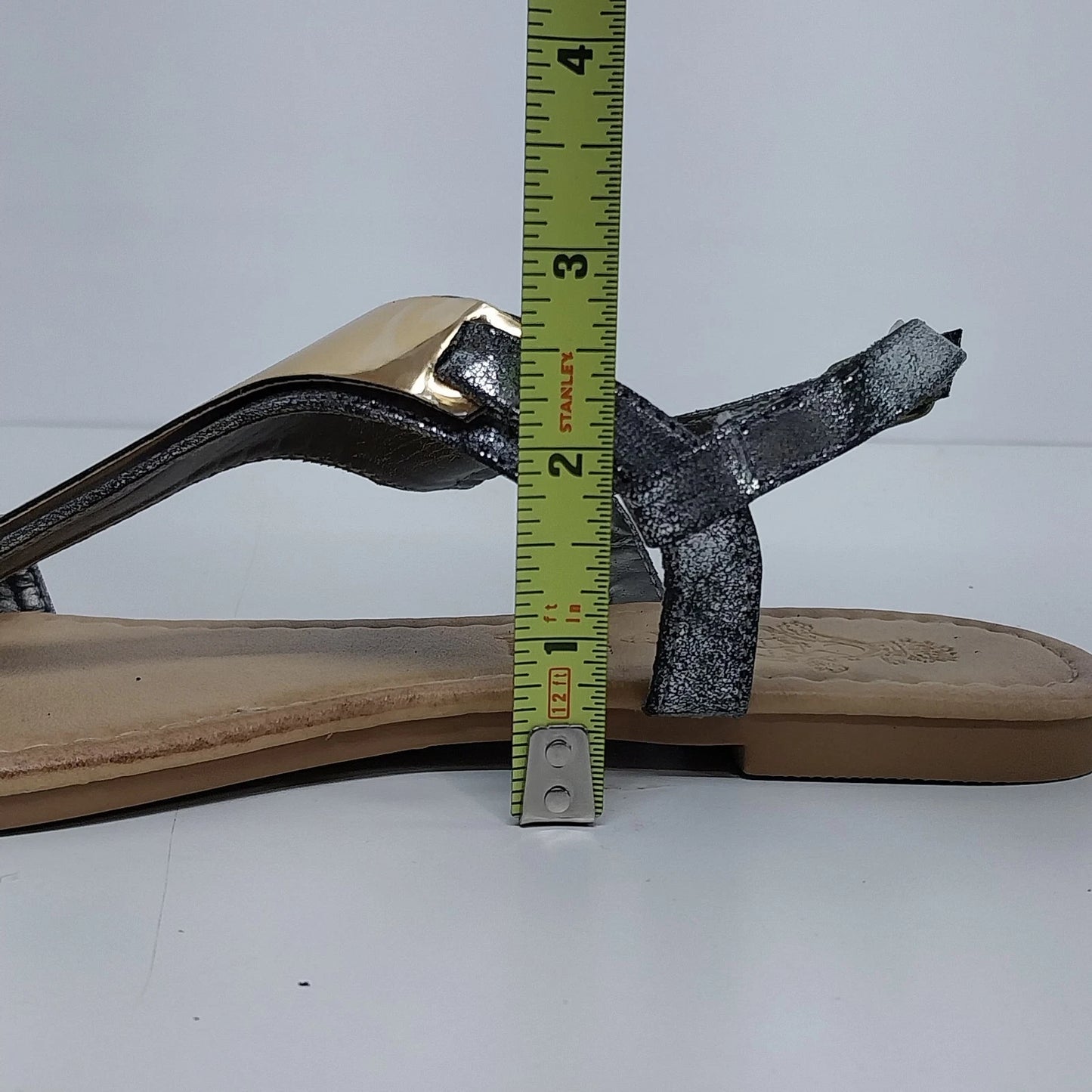 Design By Jacobies Darlene-5 Pewter Gold Strappy Sandals Womens 8T