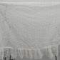 Round White Tablecloth Lace Crocheted Eyelet Doily Motif Ruffled Edge 66"