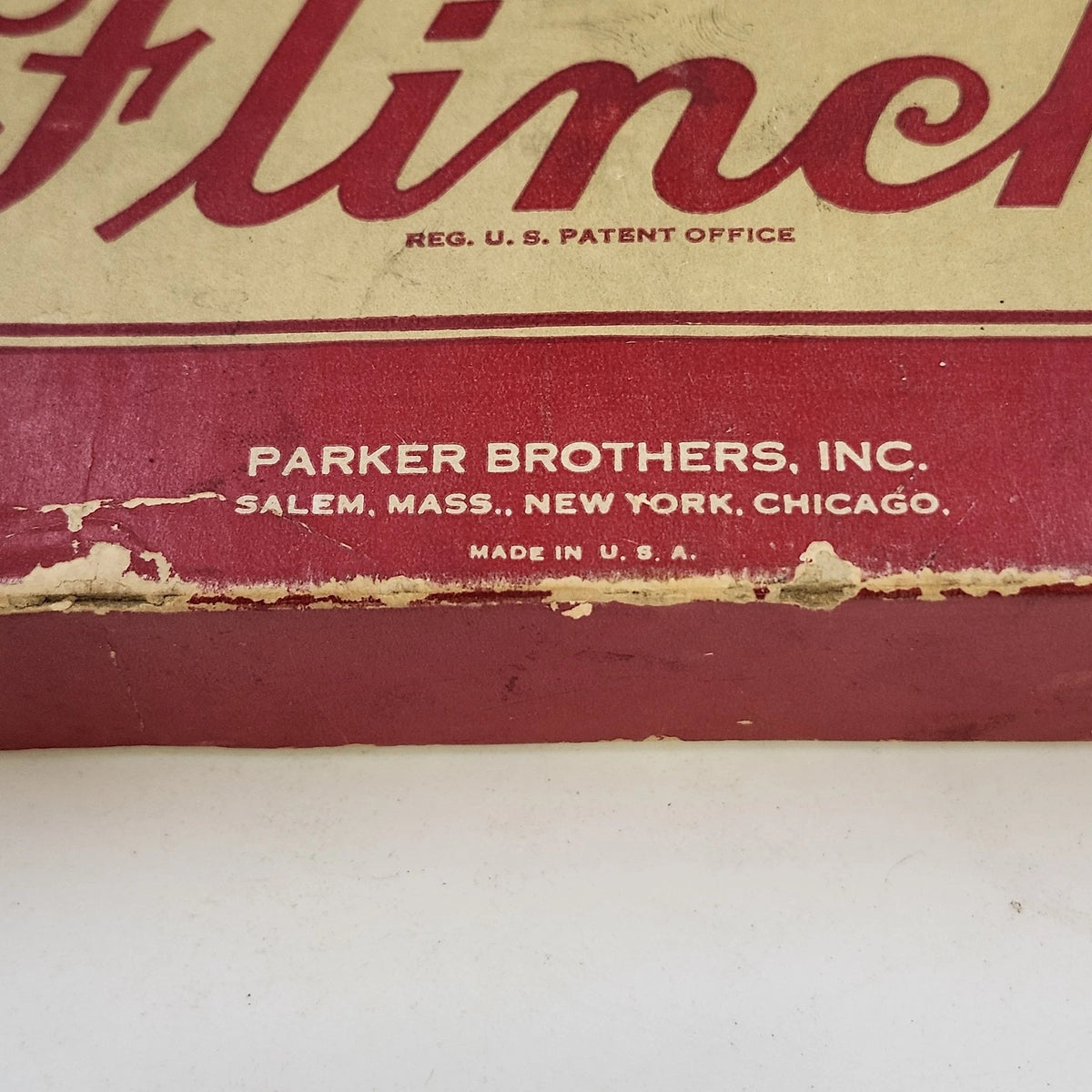 Parker Brothers Flinch Card Game Red Box Cards Rules A.J. Patterson Vintage 1938