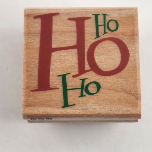 Lot of 4 Holiday and Christmas Themed Wooden Mounted Rubber Stamps Vintage