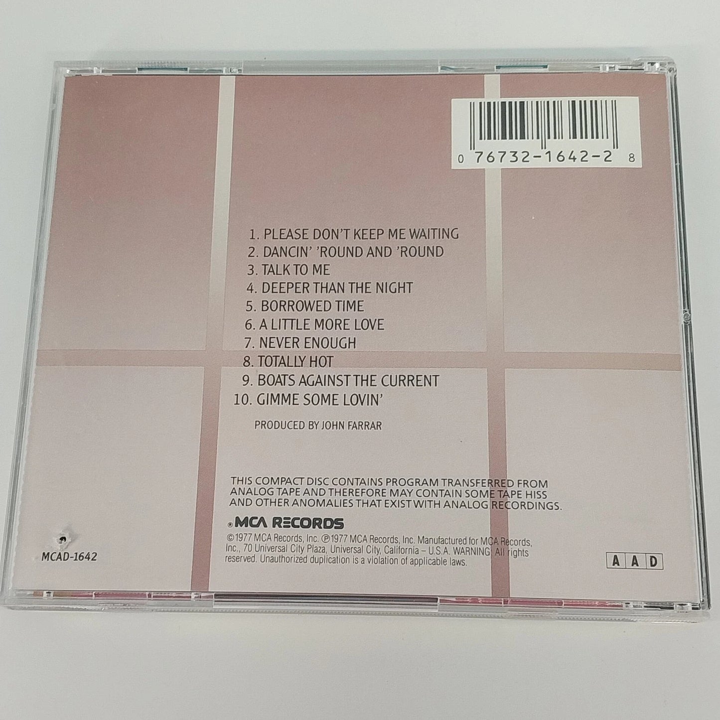 Olivia Newton-John Totally Hot CD Album 1988 MCAD-1642 MCA Pop Rock Album