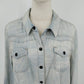 Ruff Hewn Women’s Denim Shirt Jacket XL Light Blue Snap Front w Pockets VTG