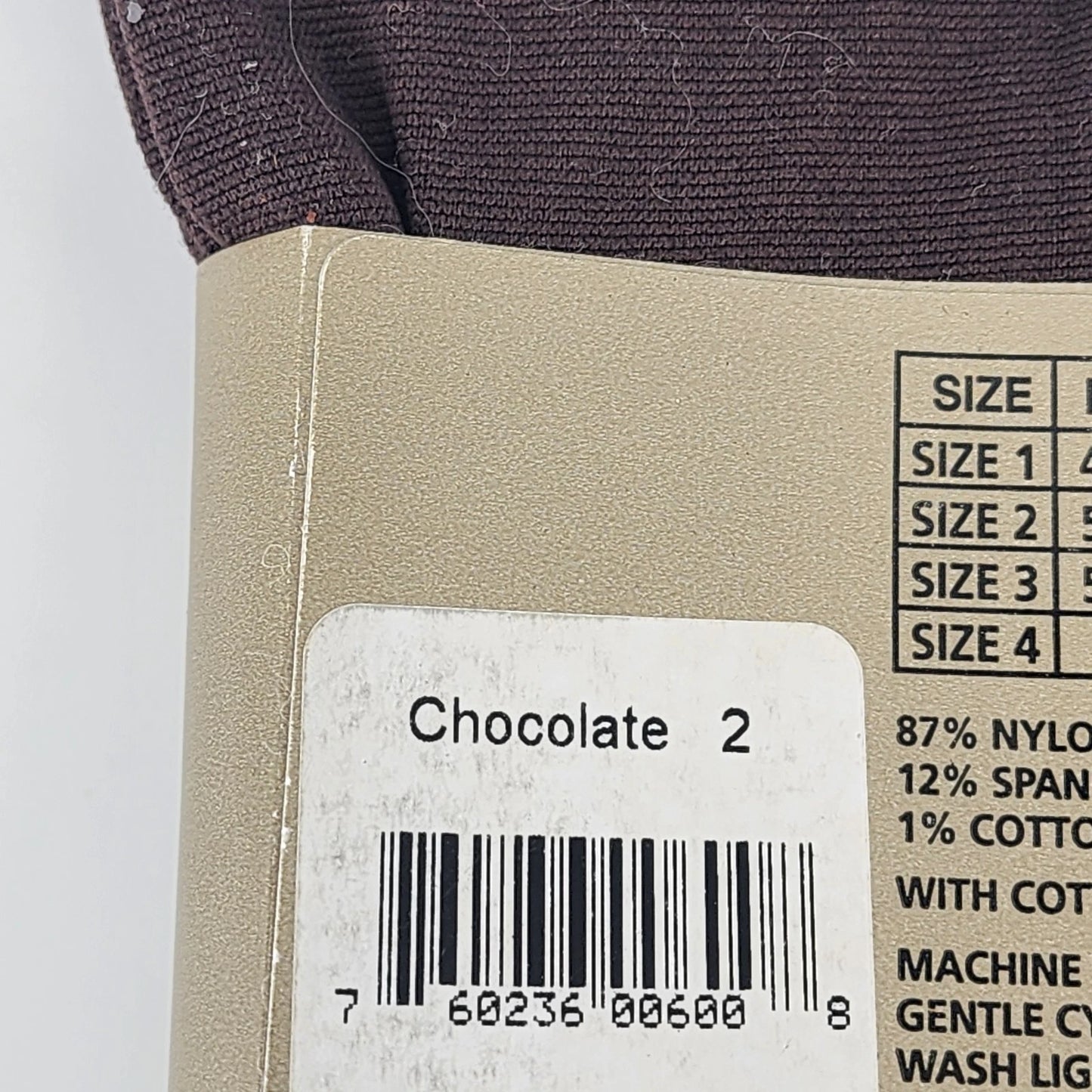 Massini Womens Size 2 Stocking Brown Control Top Opaque Tights Cotton Shield NWT