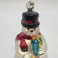 Northlight Snowman Glass Christmas Ornament 5" Hand Painted Gifts Scarf Tree Vtg