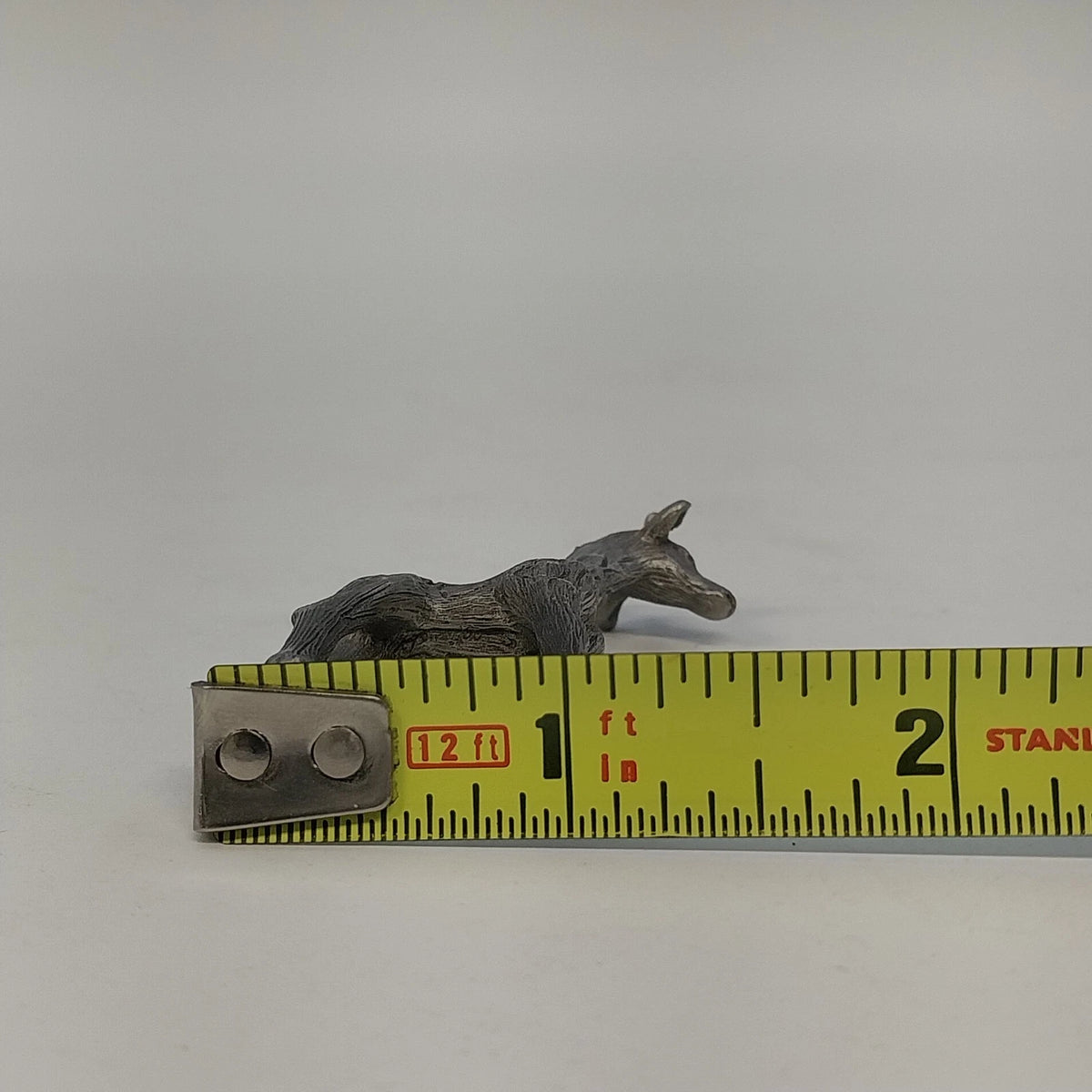 Pair Pewter Giraffe Miniature Wildlife Figurine 2.25" Animal Zoo Collectible
