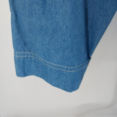 Koret City Blues Denim Shirt Jacket L Floral Embroidered Long Sleeve Women's