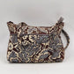 Vera Bradley Shoulder Bag Tote Slate Blooms Brown/Blue Floral Cotton Quilted Zip