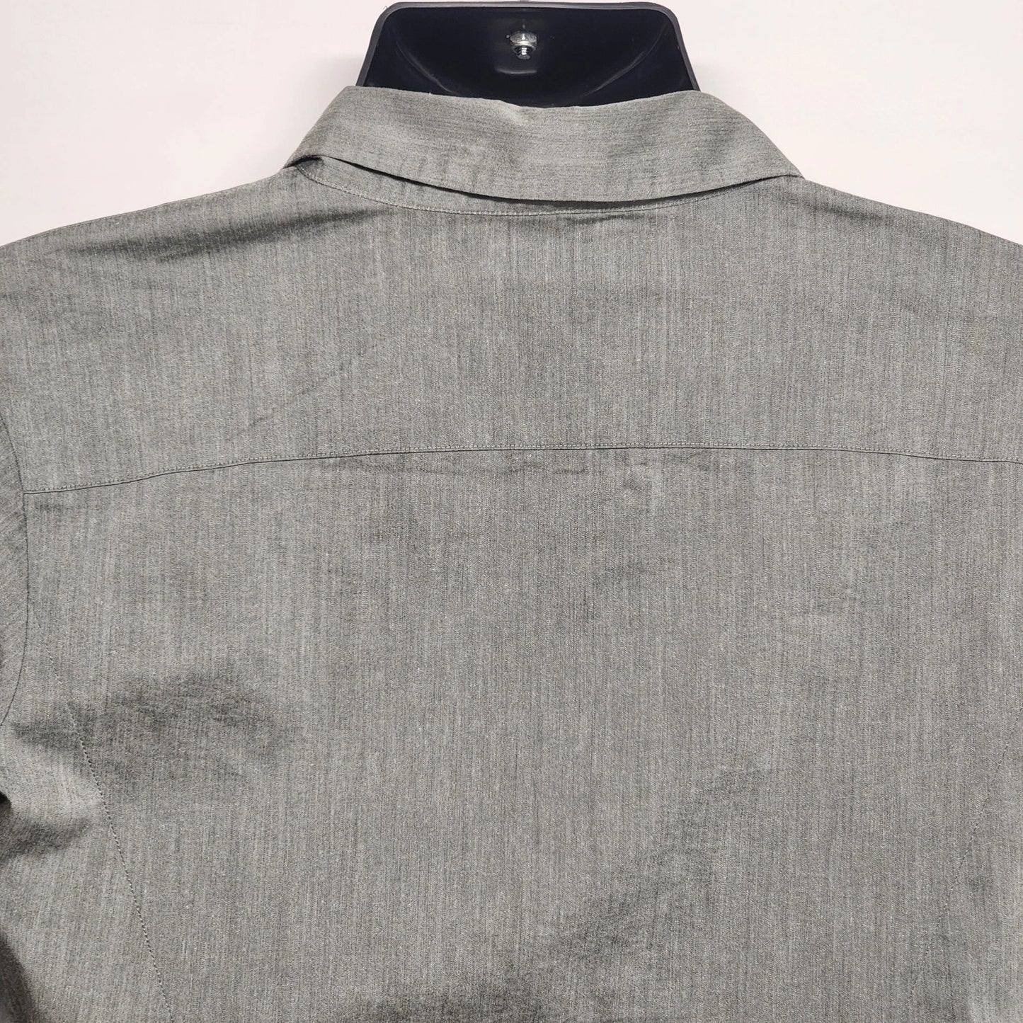 Tommy Hilfiger Women's Grey Zip Front Top Size L Fitted Logo Long Sleeve Darts