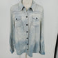 Ruff Hewn Women’s Denim Shirt Jacket XL Light Blue Snap Front w Pockets VTG